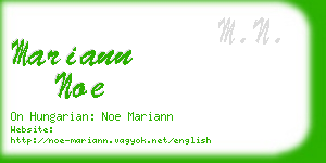 mariann noe business card